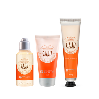 Combo Viagem: Hidratante, Sabonete Líquido e Creme Mãos Caju