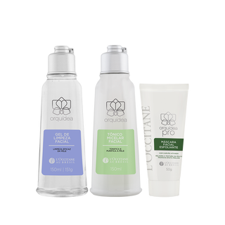 Combo Limpeza Orquídea: Gel de Limpeza, Tônico Micelar e Máscara Esfoliante