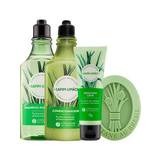 Combo Banho Completo Capim-Limão: Shampoo, Condicionador, Máscara Leve e Sabonete