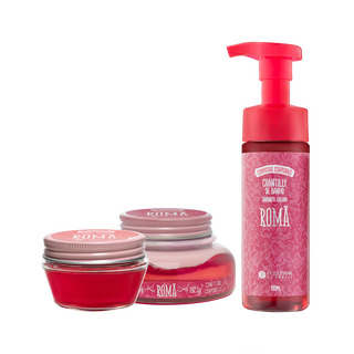 Combo Banho e Hidratação Romã: Chantilly, Gelatina e Geleia Hidratante