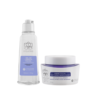 Combo Especial Orquídea: Gel de Limpeza e Creme Noturno