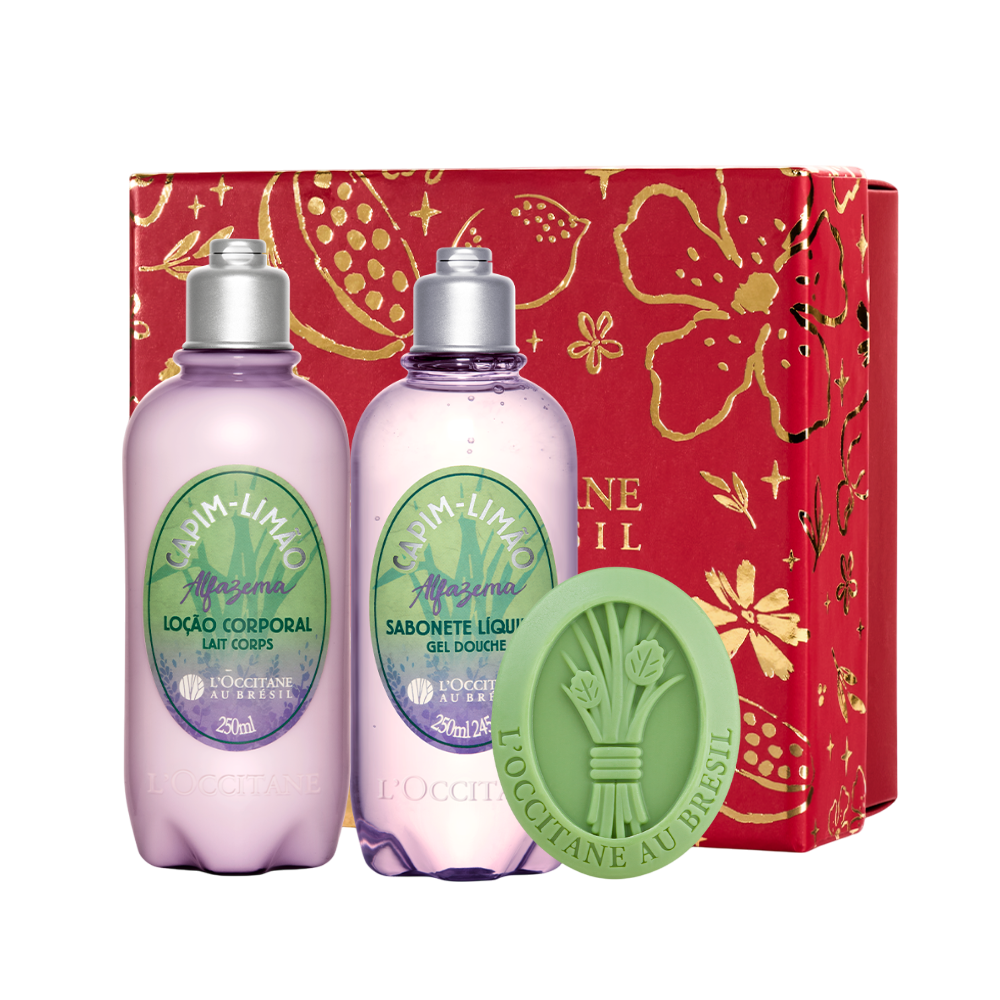 Presente Capim-Limão Alfazema: Sabonetes e Loção Corporal