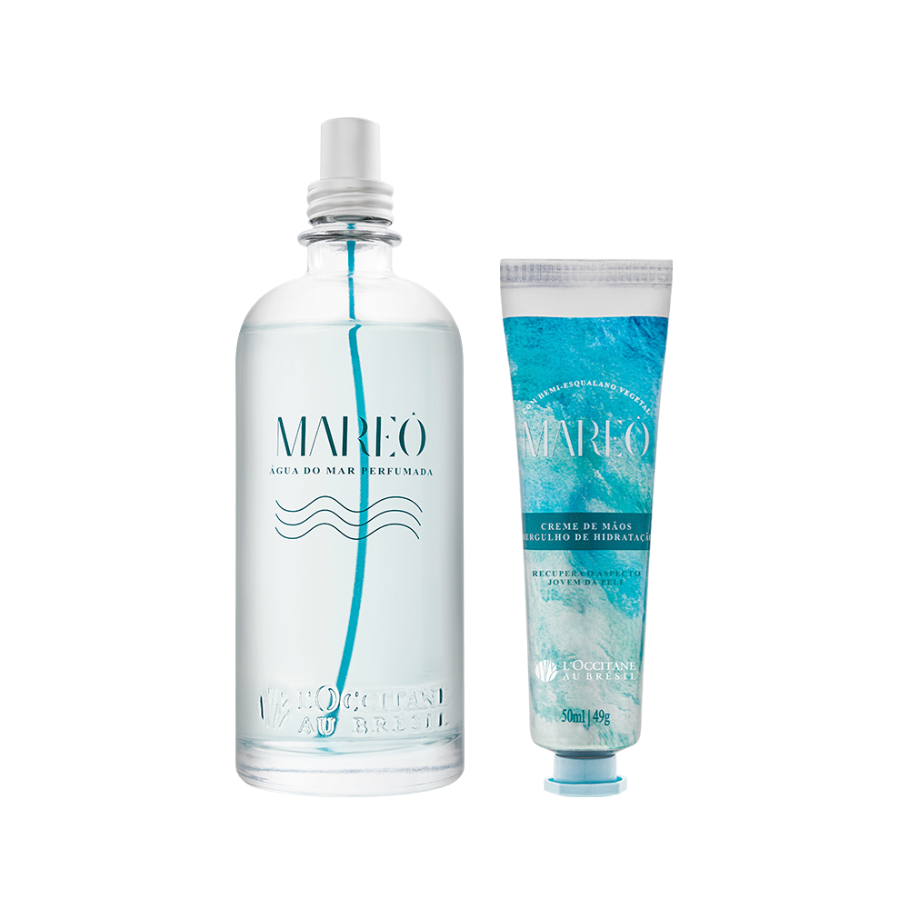 Combo Perfumado Mareô: Spray Água do Mar e Creme de Mãos