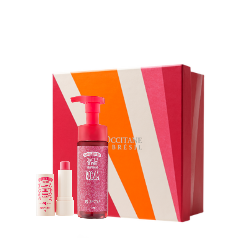 Presente Chantilly de Banho e Hidratante Labial Romã