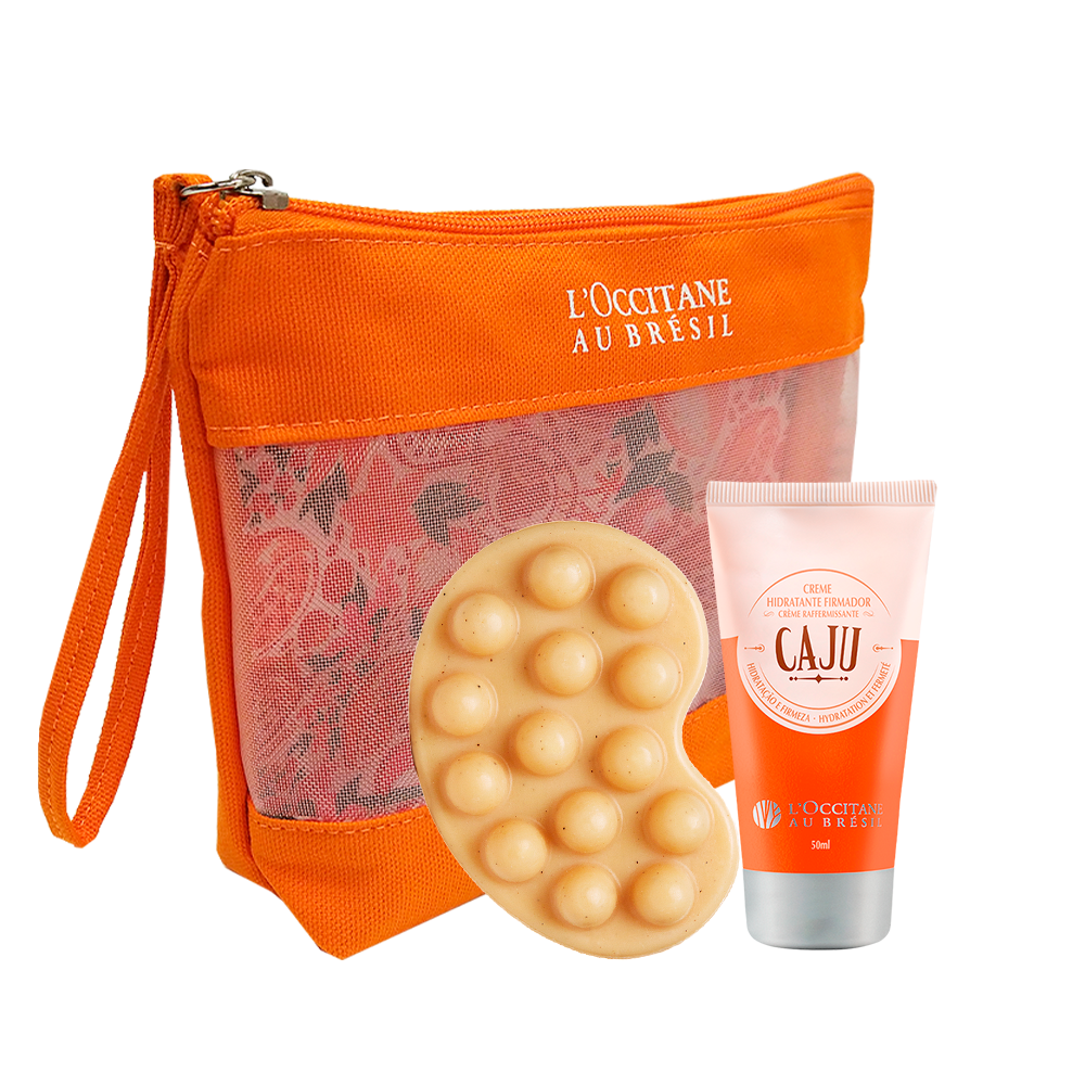 Vista 2 Nécessaire com Banho e Hidratação Caju Loccitane Au Bresil BR Loccitane Au Bresil BR
