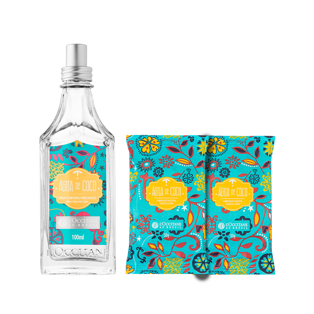 Combo Água de Coco: Spray Perfumado e Sabonetes