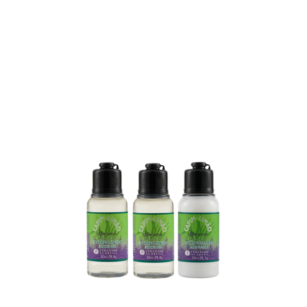 Combo Capim-Limão Alfazema: 2 Sabonetes e 1 Loção Corporal