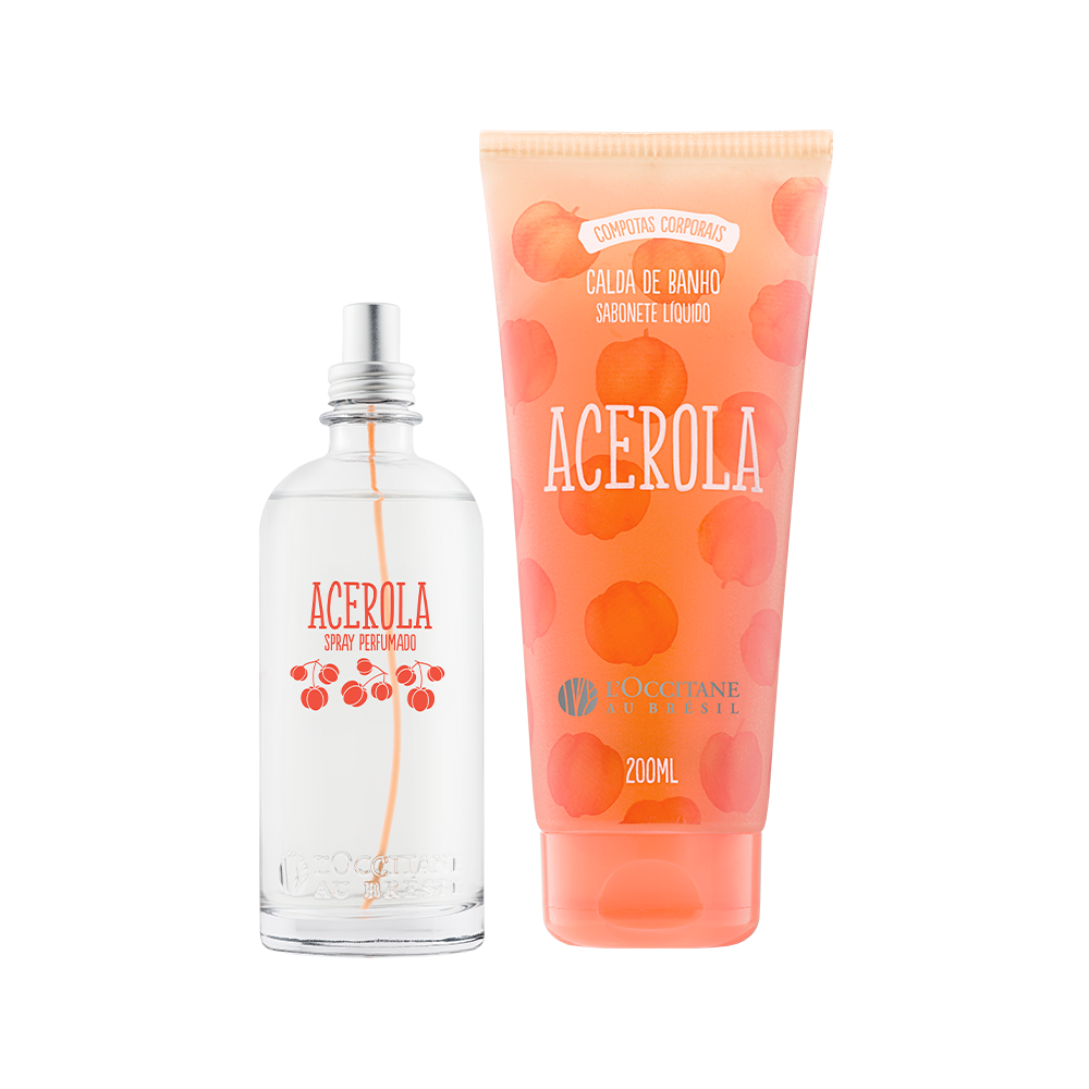 Calda de Banho e Spray Perfumado de Acerola