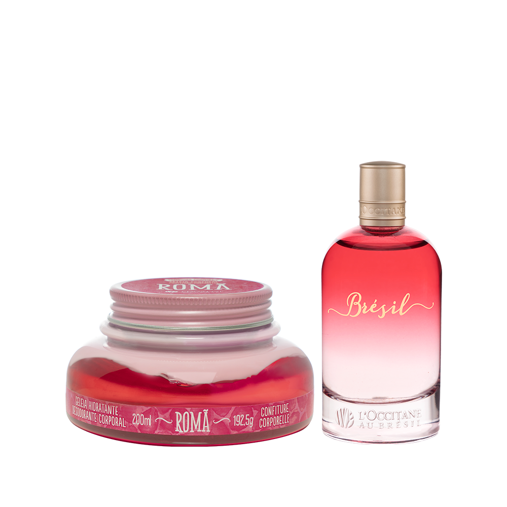 Combo Deo Colônia Brésil e Geleia Hidratante Romã