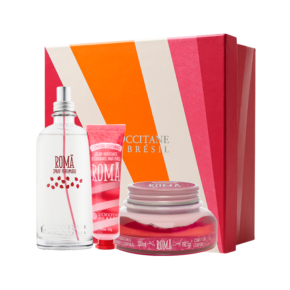 Presente Geleia Hidratante Corpo e Mãos e Spray Perfumado Romã