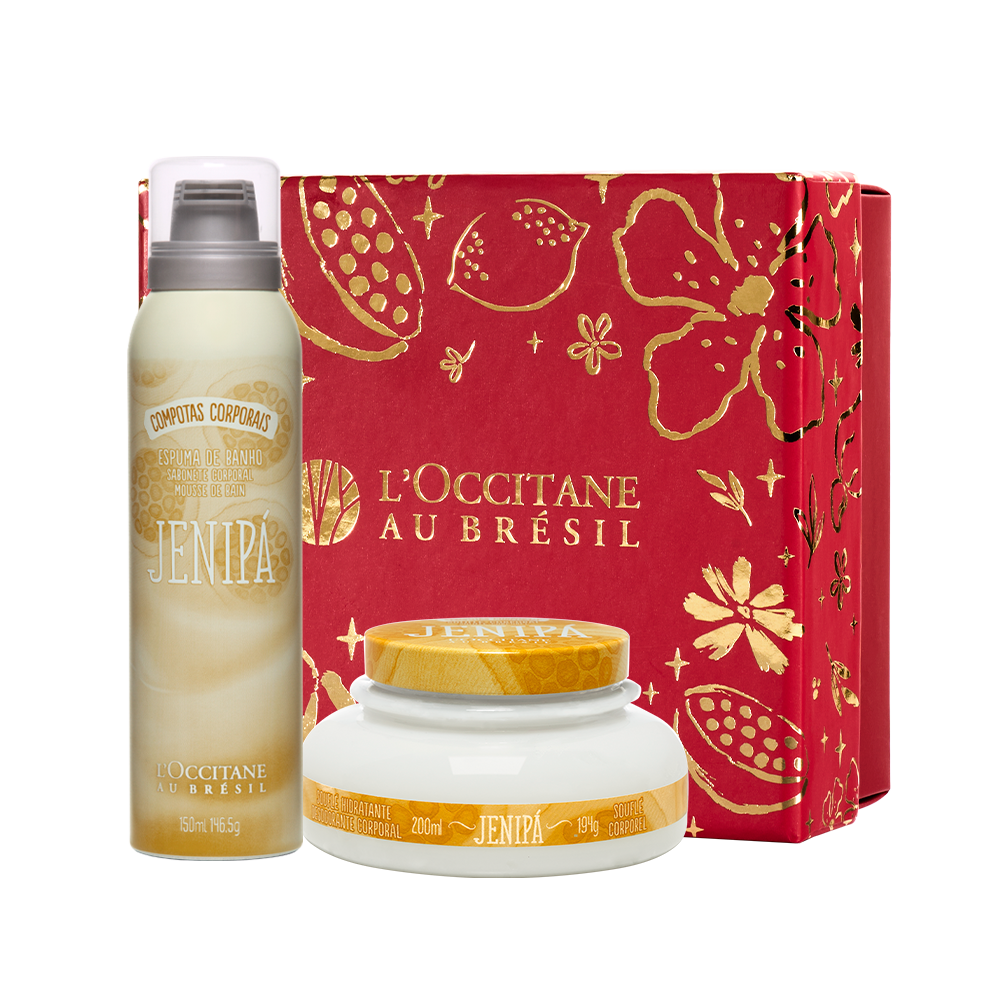 Presente Sensorial Jenipá: Espuma de Banho e Souflé Hidratante