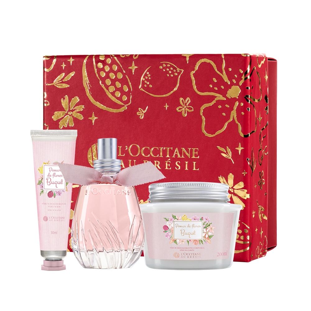 Vista 2 Presente Pomar de Flores Buquê: Sérum Corporal, Creme de Mãos e Eau de Parfum Loccitane Au Bresil BR Loccitane Au Bresil BR