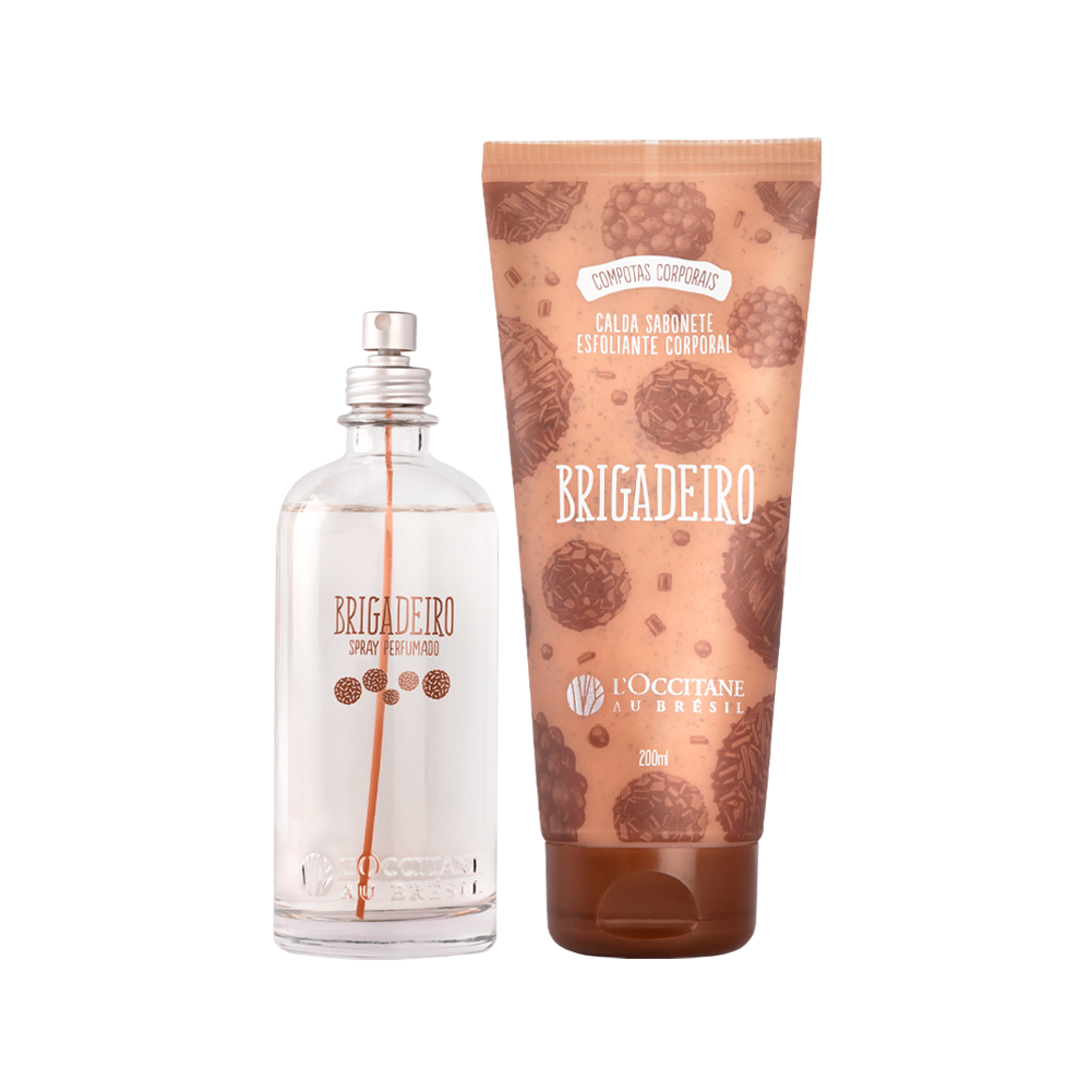Combo Brigadeiro: Spray Perfumado e Calda Sabonete Esfoliante