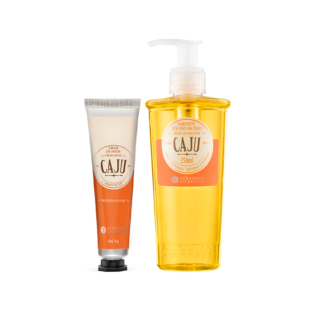 Sabonete Líquido em Óleo e Creme de Mãos Caju
