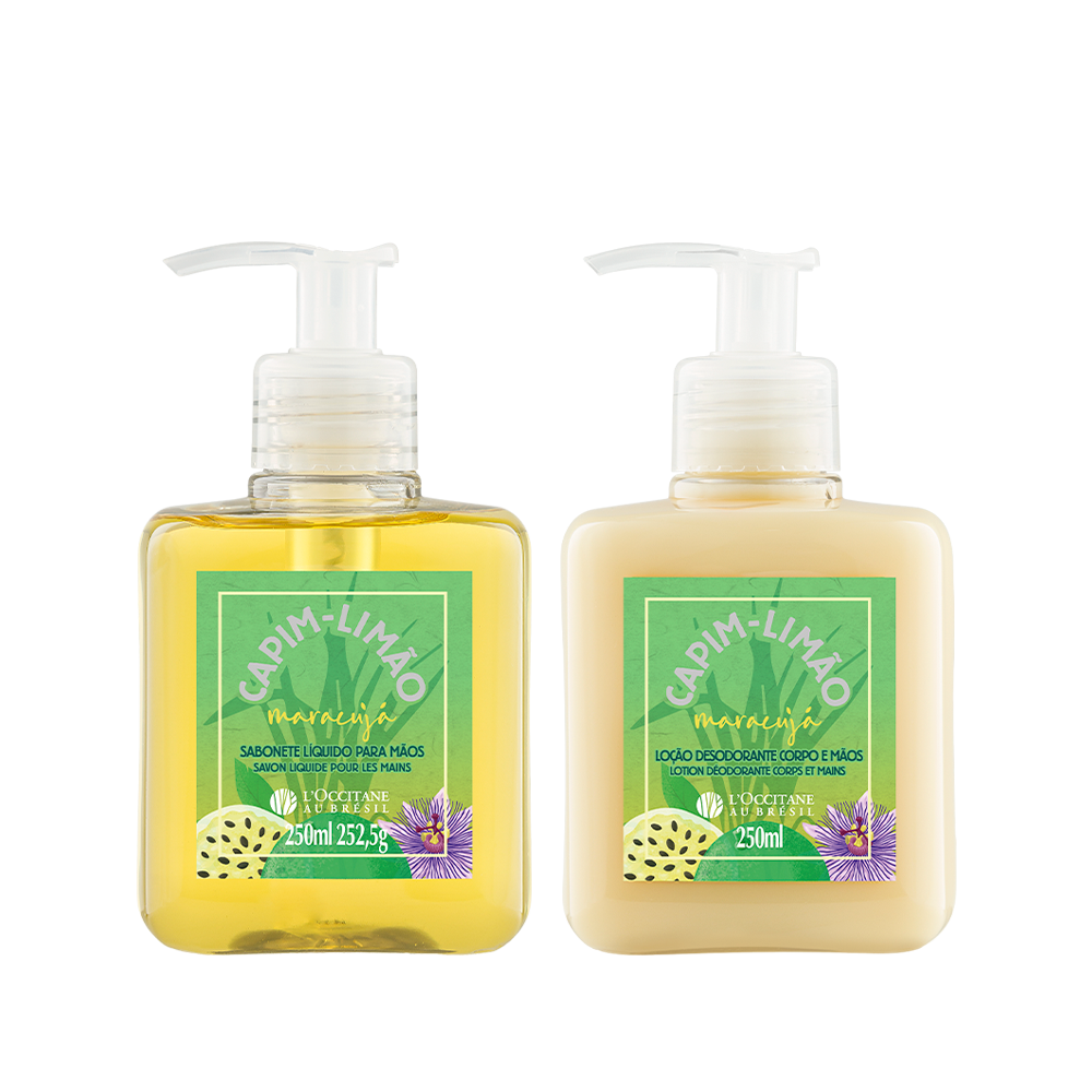 Combo Capim Maracujá: Loção e Sabonete Líquido para Mãos
