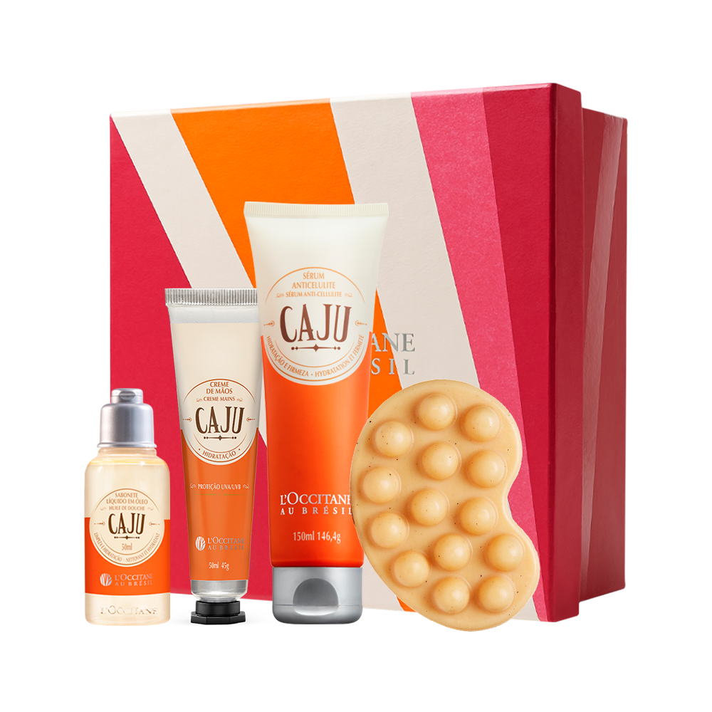 Presente Caju: Sabonetes, Sérum Anticelulite e Creme de Mãos