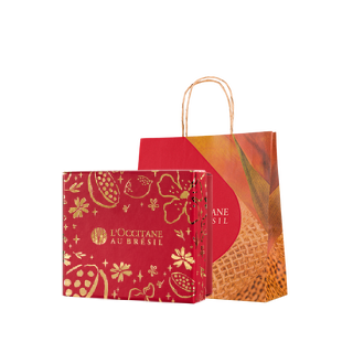 Vista 2 Combo Sacola P e Caixa PP Natal - 2 a 3 Produtos Pequenos Loccitane Au Bresil BR Loccitane Au Bresil BR