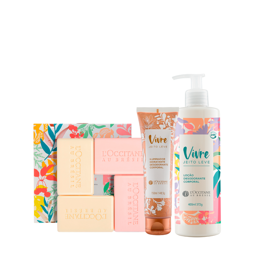 Combo Vivre: Sabonetes, Loção e Ilumador Corporal