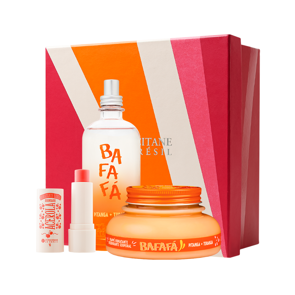 Presente Bafafá: Frappé Hidratante, Mist Perfumado e Hidratante Labial Acerola