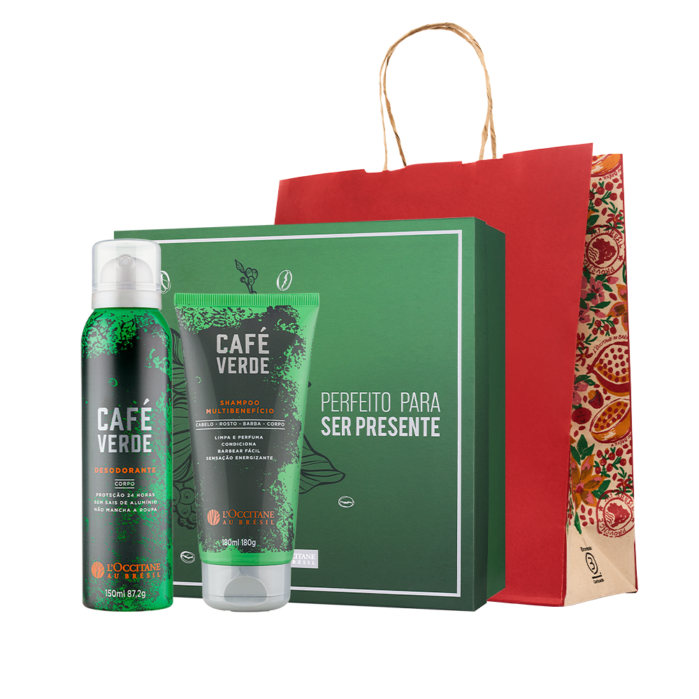 Vista 2 Presente Shampoo e Desodorante Café Verde Loccitane Au Bresil BR Loccitane Au Bresil BR