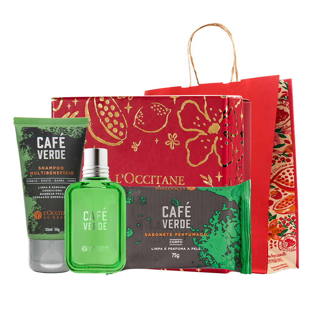 Presente Rotina de Banho Viagem Café Verde